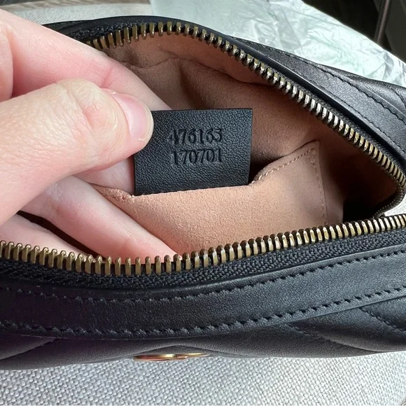 Gucci Calfskin Matelasse GG Marmont Cosmetic Case Black - Picture 11 of 11